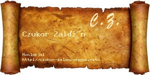 Czukor Zalán névjegykártya
